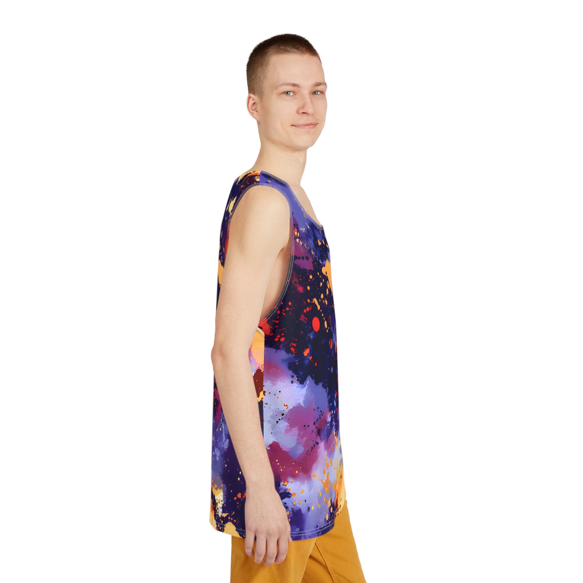 Men's Electric Tomato Splash Tank Top