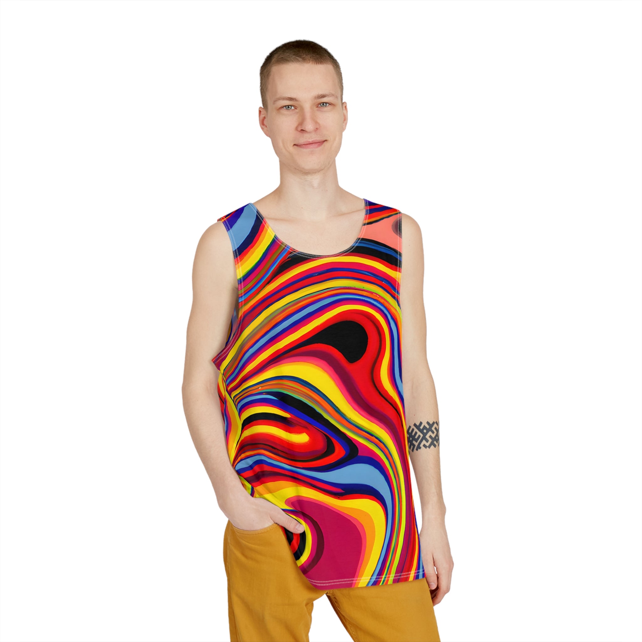 Festival Tank Tops - Retro Swirl Pop Tank Top - Acid Daddy