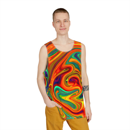 Festival Tank Tops - Trippy Orange Blast Tank Top - Acid Daddy