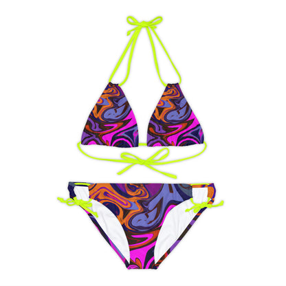 All Over Prints - Women's Vivid Visceral Strappy Bikini - Acid Daddy