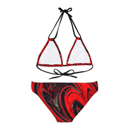 All Over Prints - Women's Raging Heart Stylish Strappy Bikini - Acid Daddy