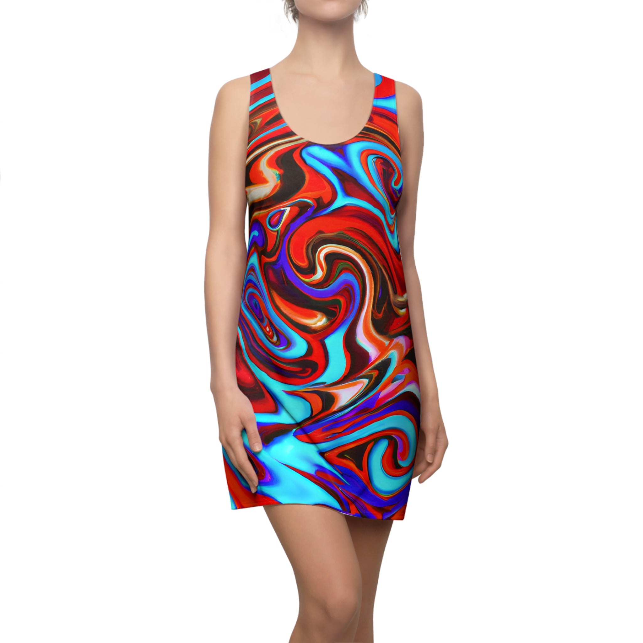 Red Vortex Racerback Dress