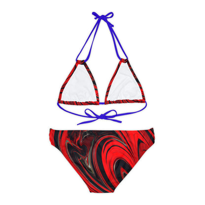 All Over Prints - Women's Raging Heart Stylish Strappy Bikini - Acid Daddy