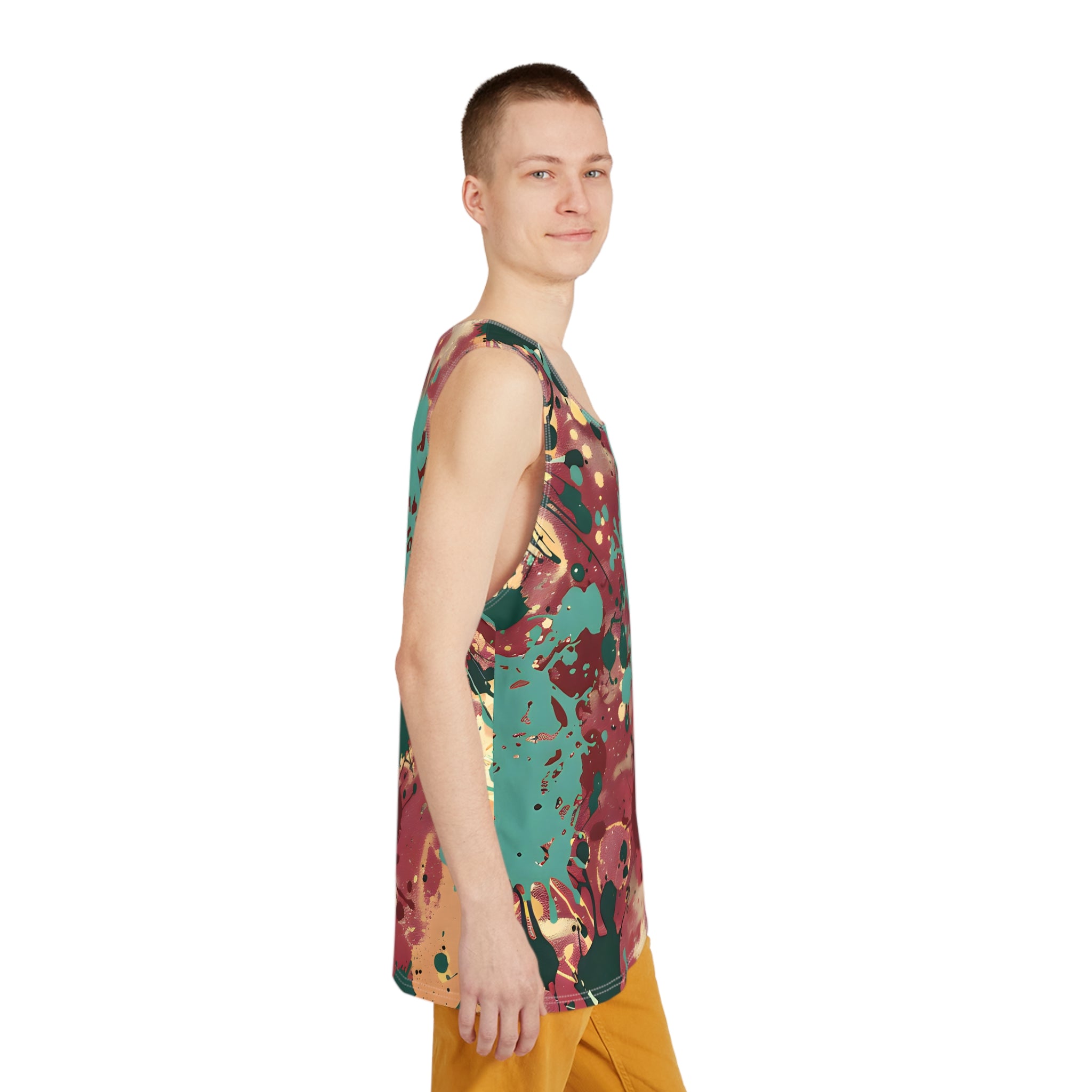 All Over Prints - Men's Marsala Sea Green Gold Tank Top - Acid Daddy