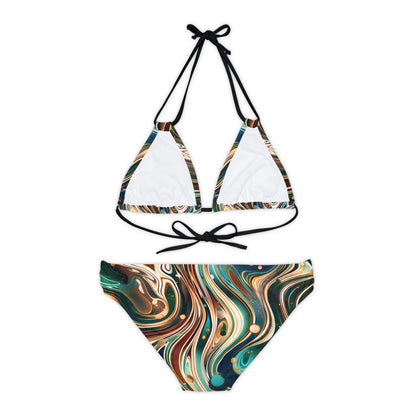 All Over Prints - Women's Emerald Sapphire Strappy Bikini - Acid Daddy