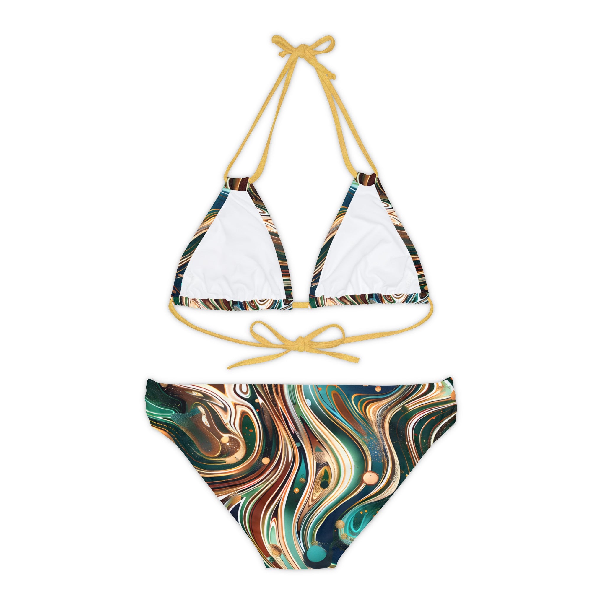 All Over Prints - Women's Emerald Sapphire Strappy Bikini - Acid Daddy