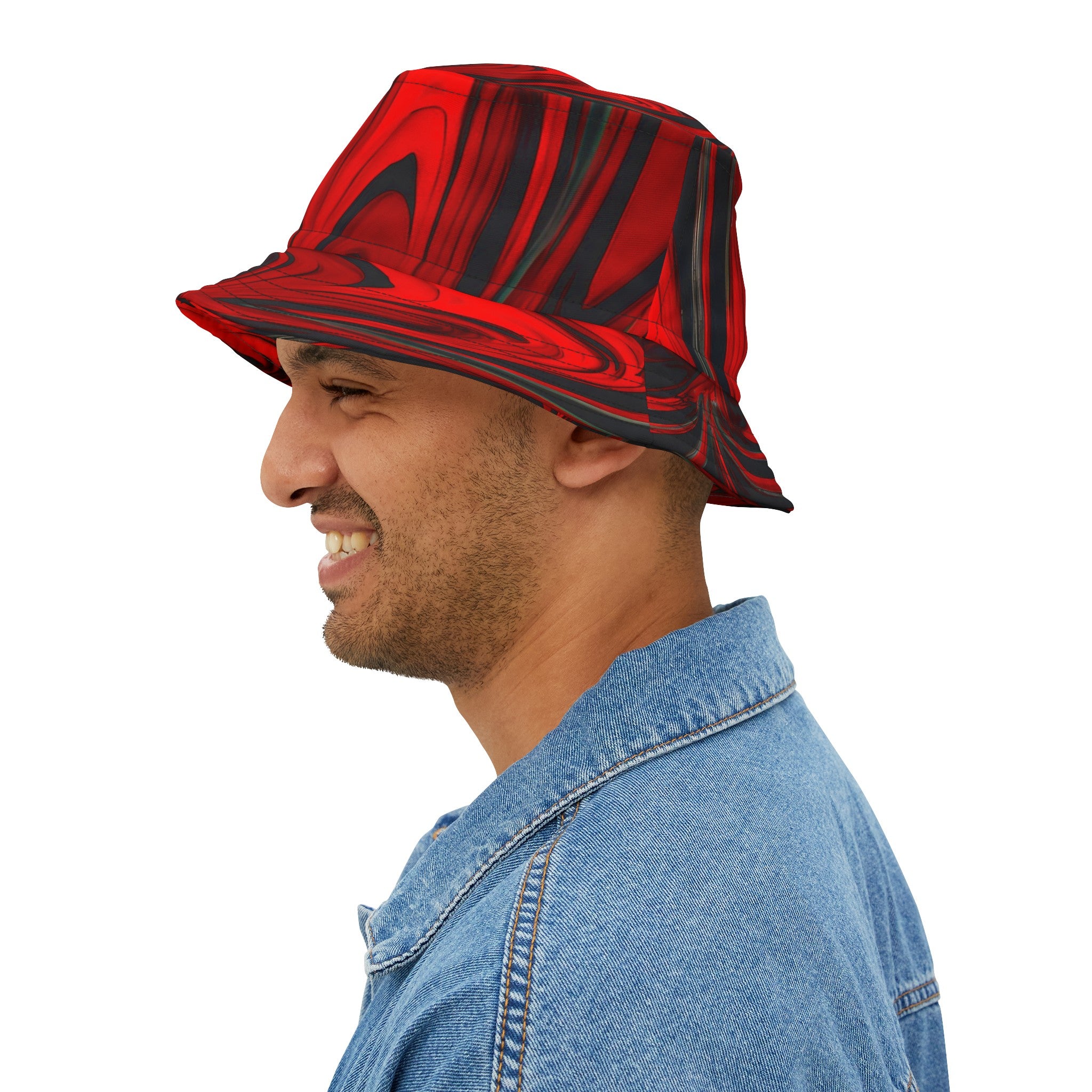 Hats - Raging Red Groove Vibes Bucket Hat - Acid Daddy