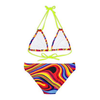 Women's Retro Swirl Strappy Bikini