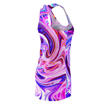 Psychedelic Purple Swirl Racerback Dress