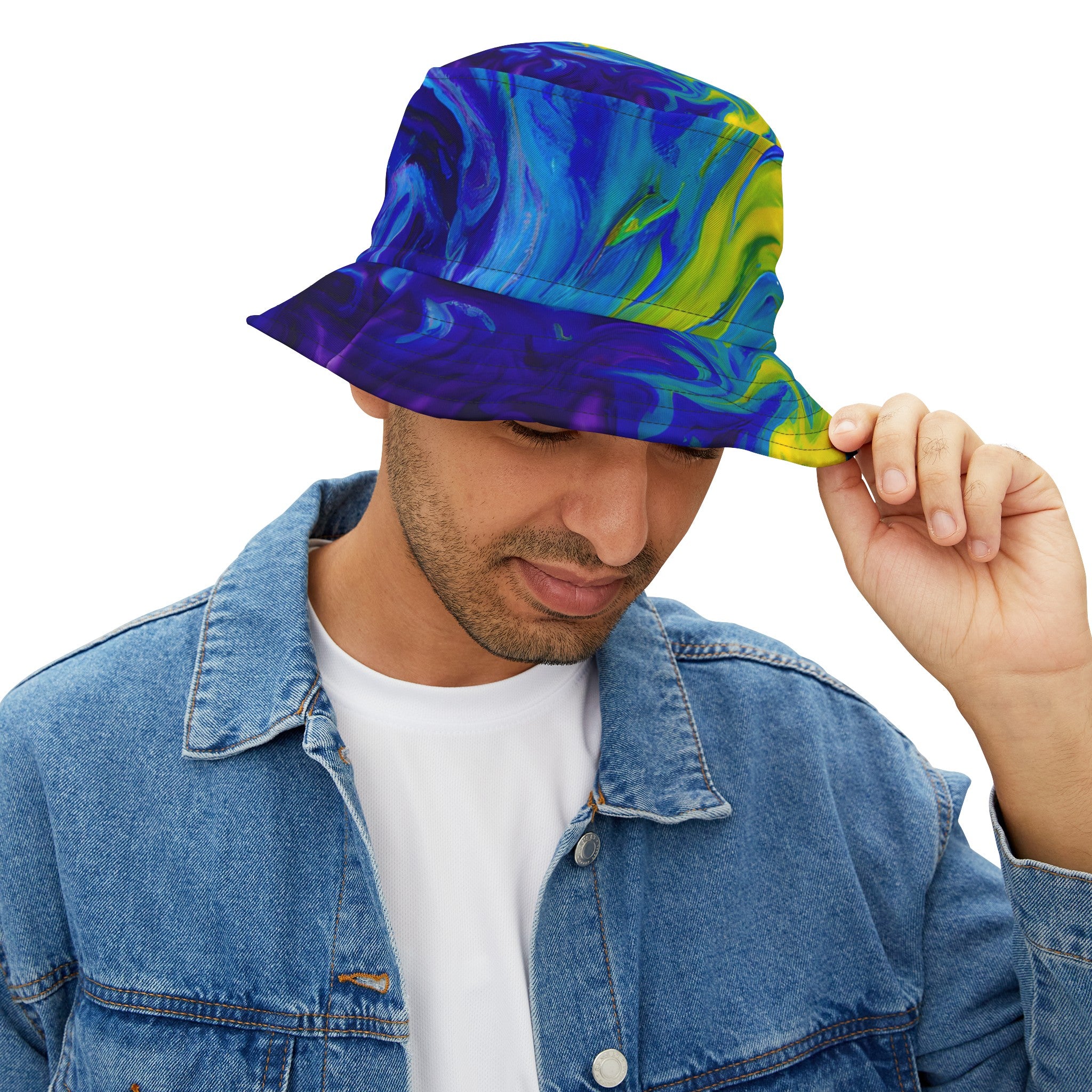 Hats - Blue Vortex Festival Vibes Bucket Hat - Acid Daddy