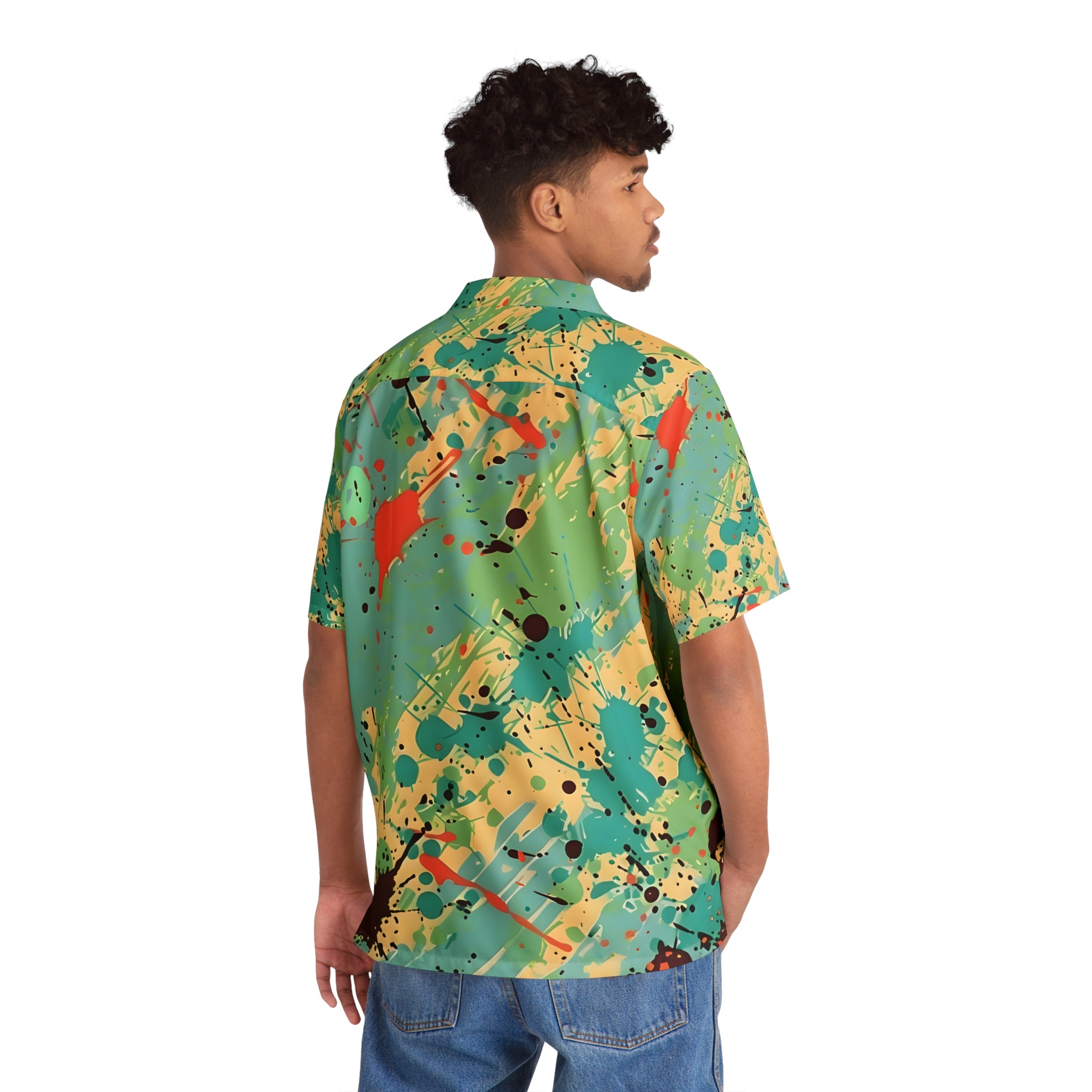 Hawaiian Shirts - Men's Cerulean Peach - Maroon Shirt Hawaiian - Acid Daddy