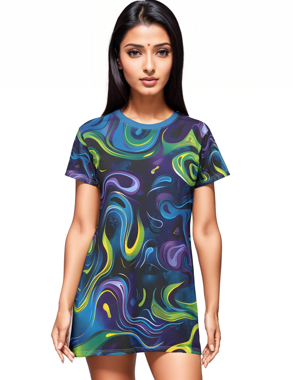 T - Shirt Dresses - Turquoise Mystery T - Shirt Dress - Acid Daddy