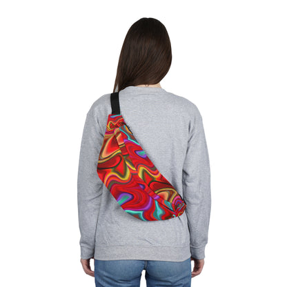 Fanny Packs - Vibrant Psychedelic Red Trippy Fanny Pack (Large) - Acid Daddy