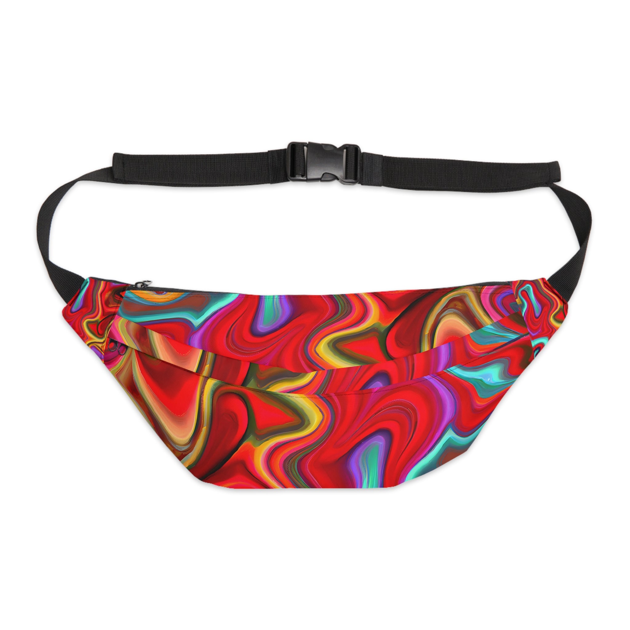 Fanny Packs - Vibrant Psychedelic Red Trippy Fanny Pack (Large) - Acid Daddy