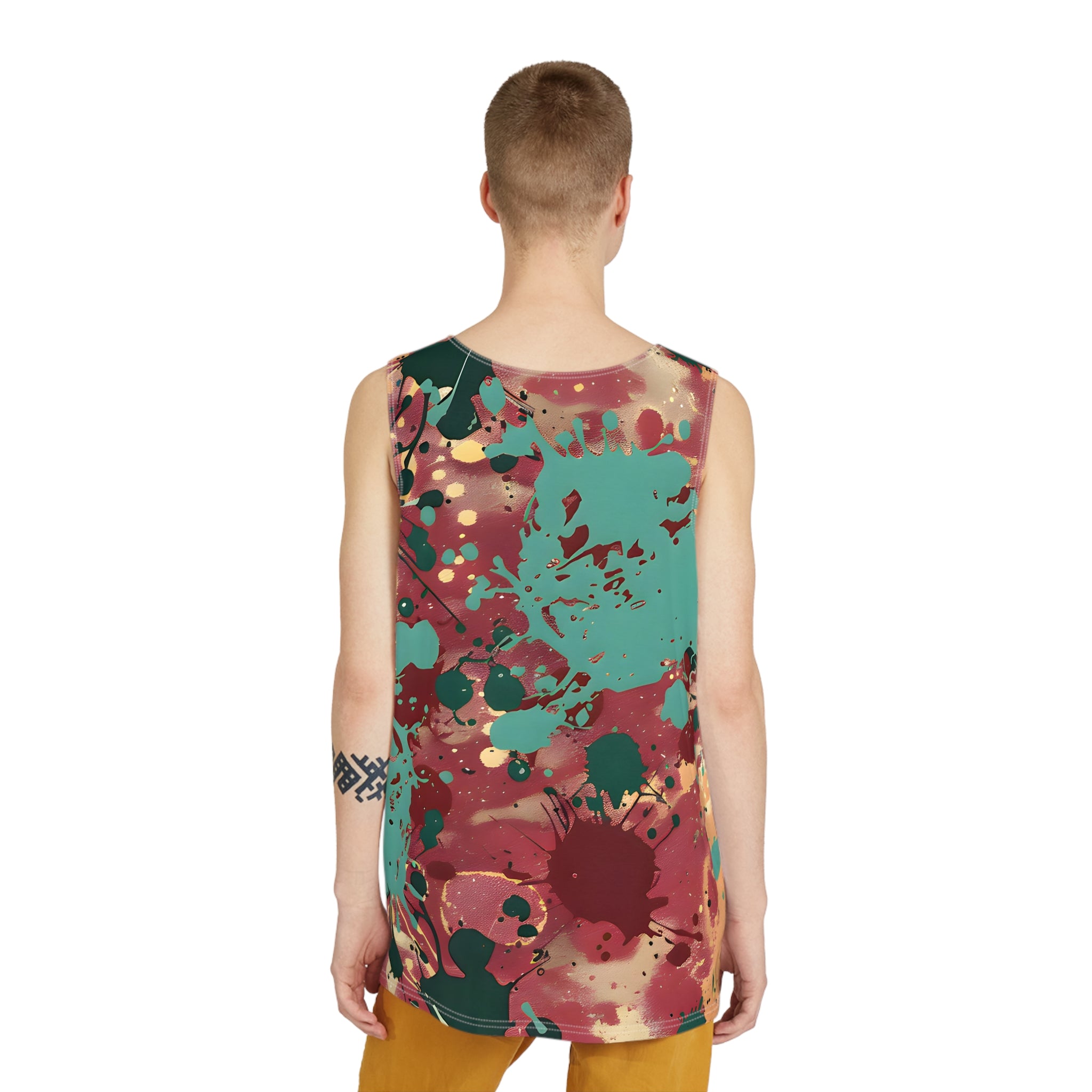 All Over Prints - Men's Marsala Sea Green Gold Tank Top - Acid Daddy