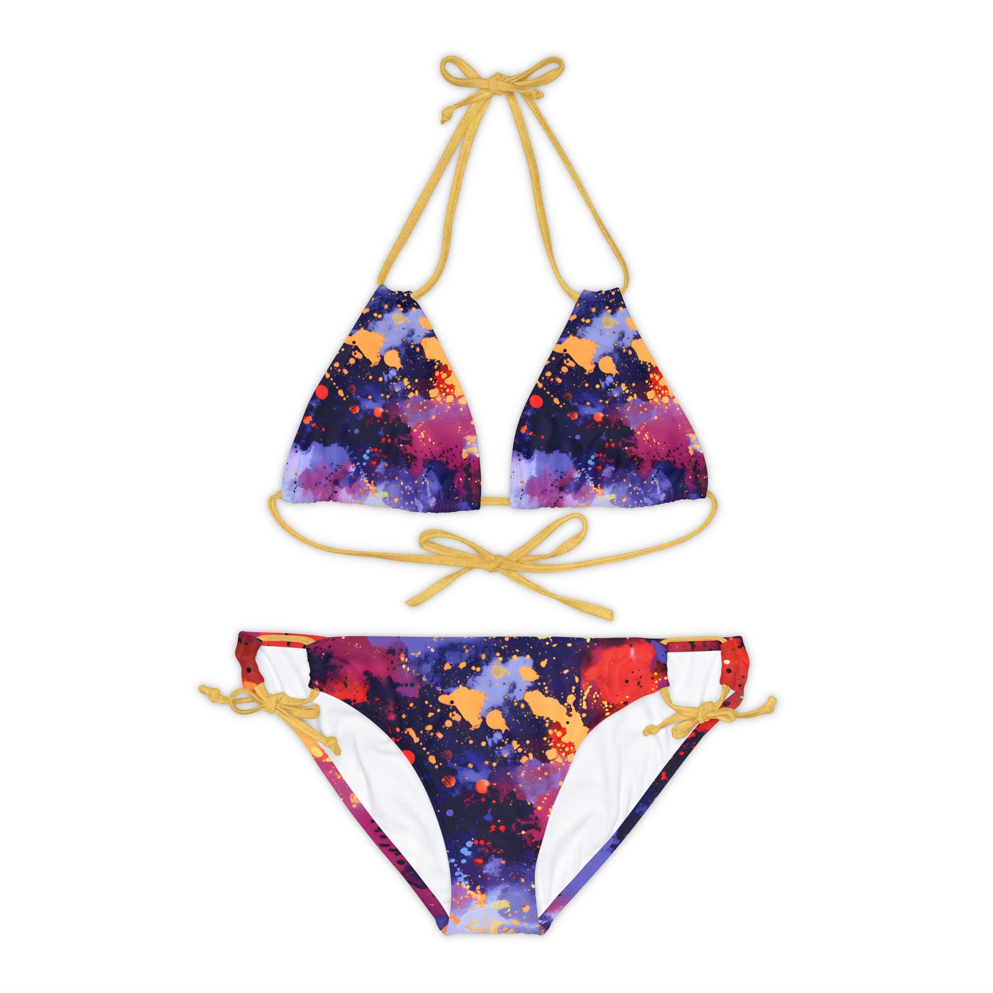 All Over Prints - Women's Tomato Splash Art Strappy Bikini - Acid Daddy