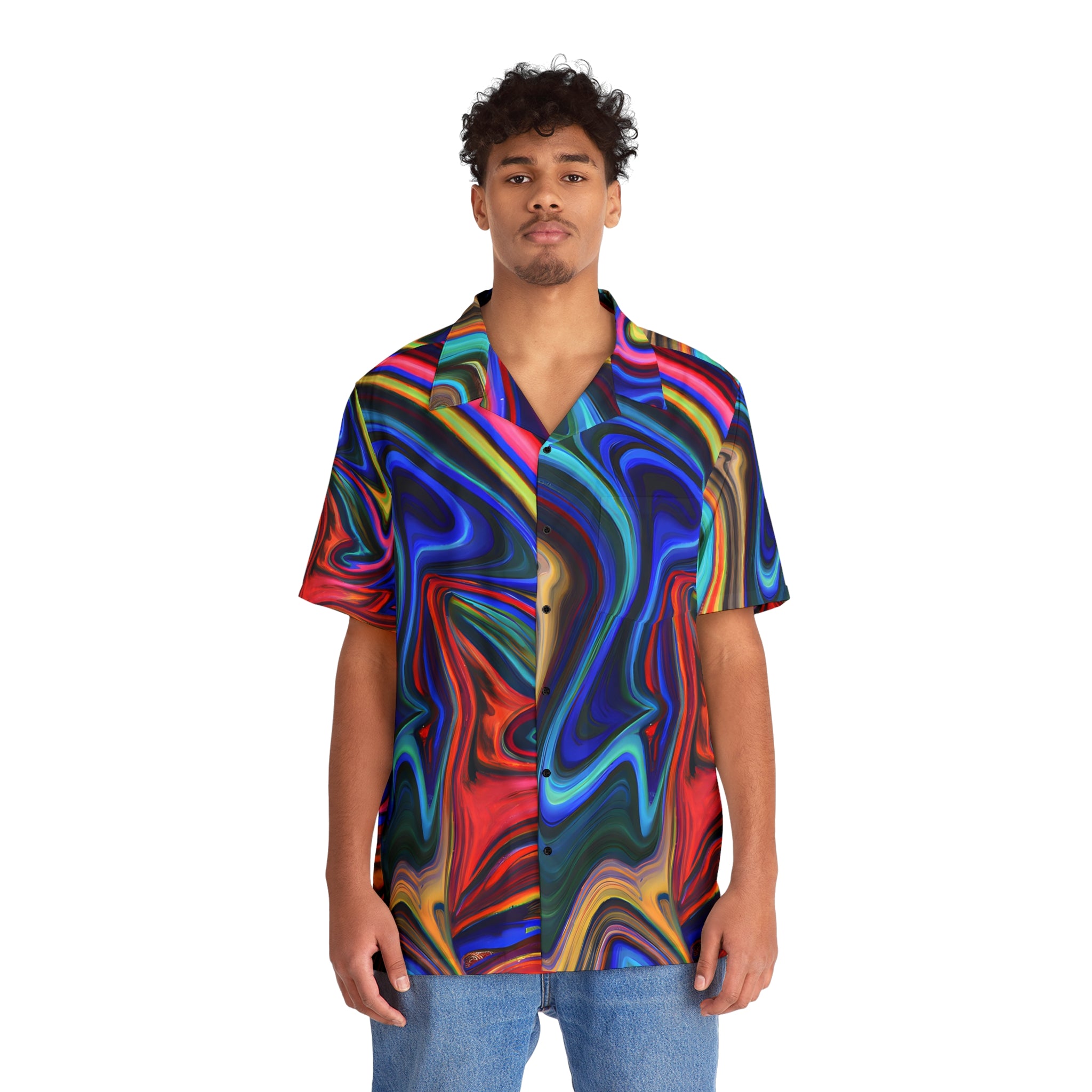 Hawaiian Shirts - Men's Opulent Splash Hawaiian Shirt - Acid Daddy