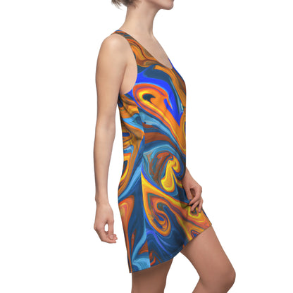 Trippy Blue Orange Racerback Dress