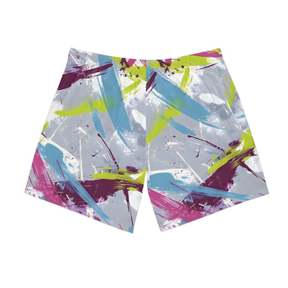 Beach Shorts - Men's Sky Lime Crimson Swim Beach Shorts - Acid Daddy