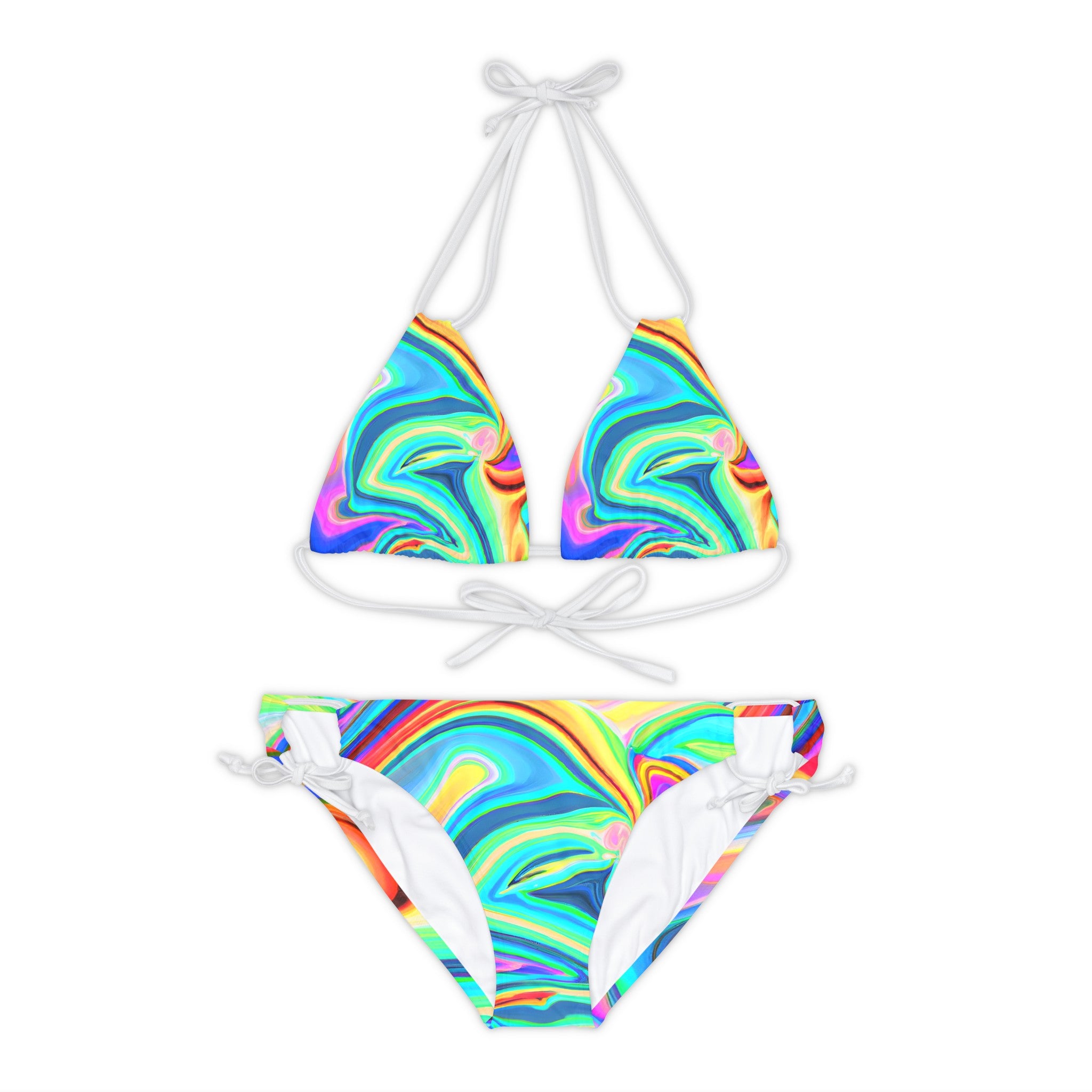 All Over Prints - Women's Aqua Dance Strappy Bikini - Acid Daddy