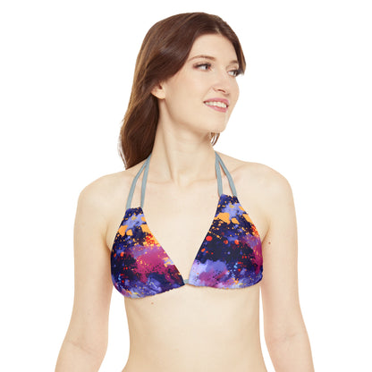 All Over Prints - Women's Tomato Splash Art Strappy Bikini - Acid Daddy