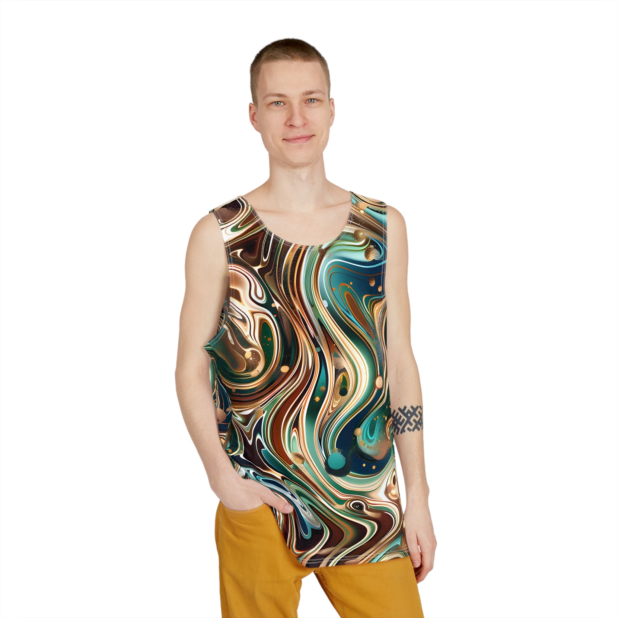 All Over Prints - Sapphire Emerald Splash Tank Top - Acid Daddy