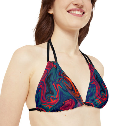 All Over Prints - Women's Painted Trip Strappy Bikini - Acid Daddy