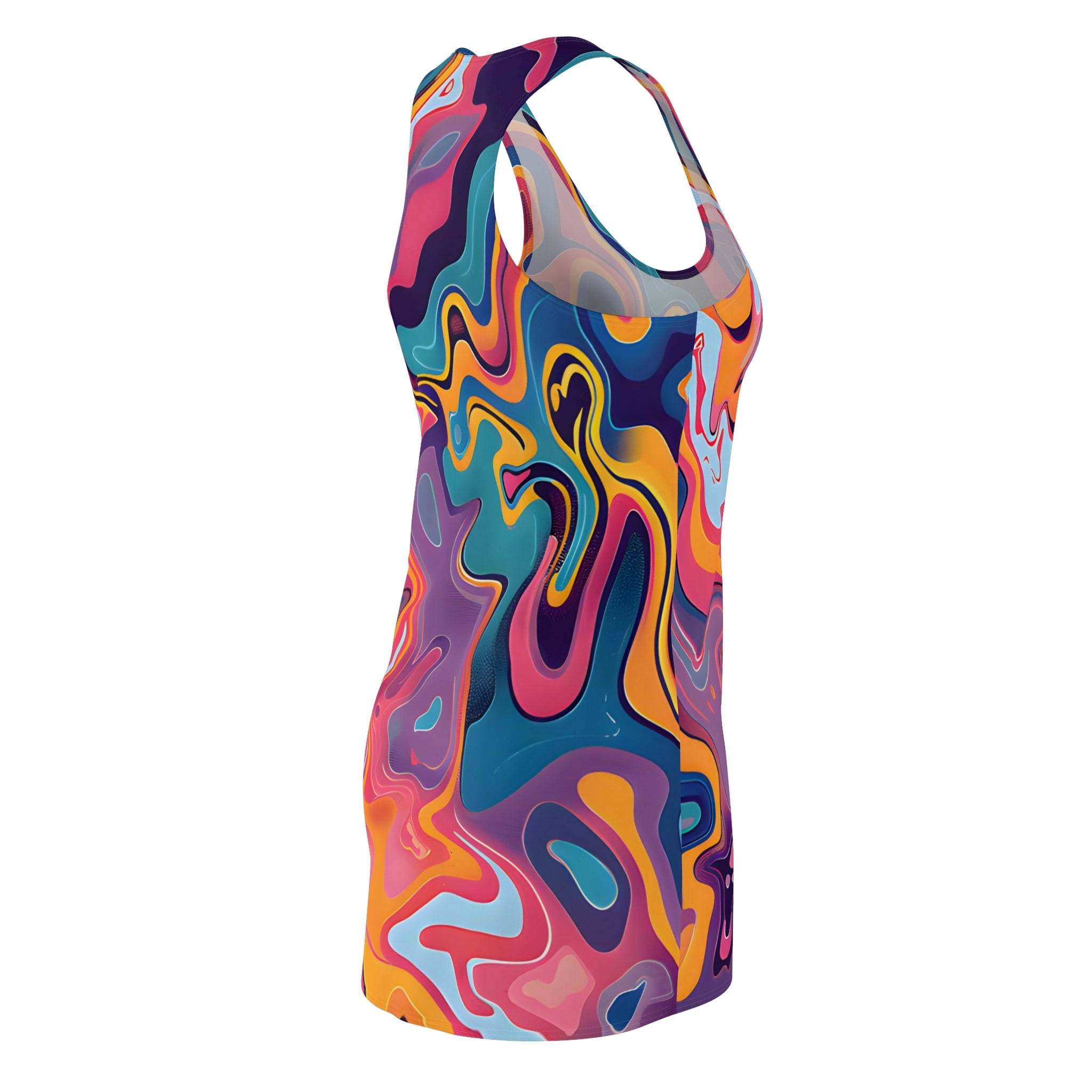 Psychedelic Peach Lilac Racerback Dress