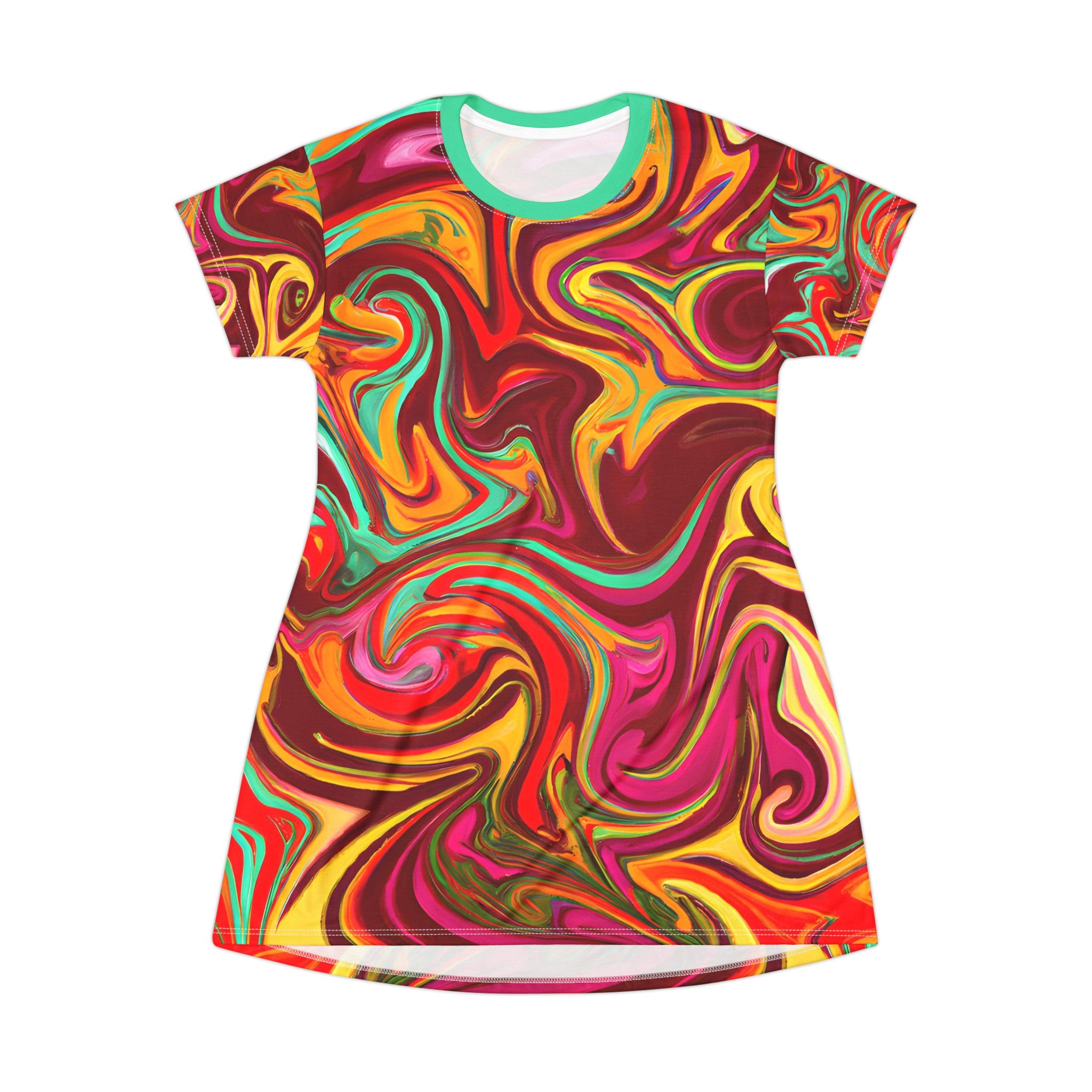 All Over Prints - Hawaiian Breeze T - Shirt Dress - Acid Daddy