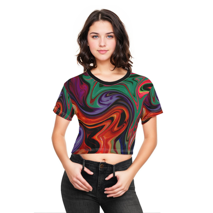 All Over Prints - Women's Mirage Crop Top Tee - Acid Daddy