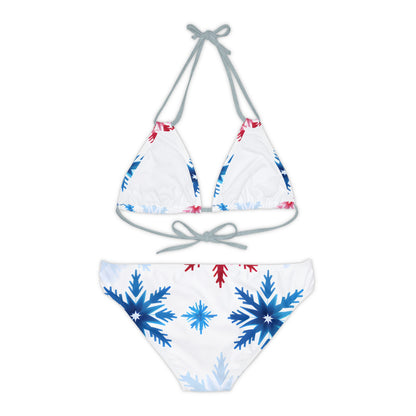 Festival Gear - All Over Prints - Women's Colorado Snowflakes Strappy Bikini - Acid Daddy