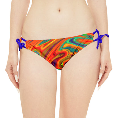 All Over Prints - Women's Psychedelic Orange Strappy Bikini - Acid Daddy