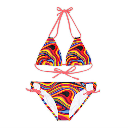 Women's Retro Swirl Strappy Bikini