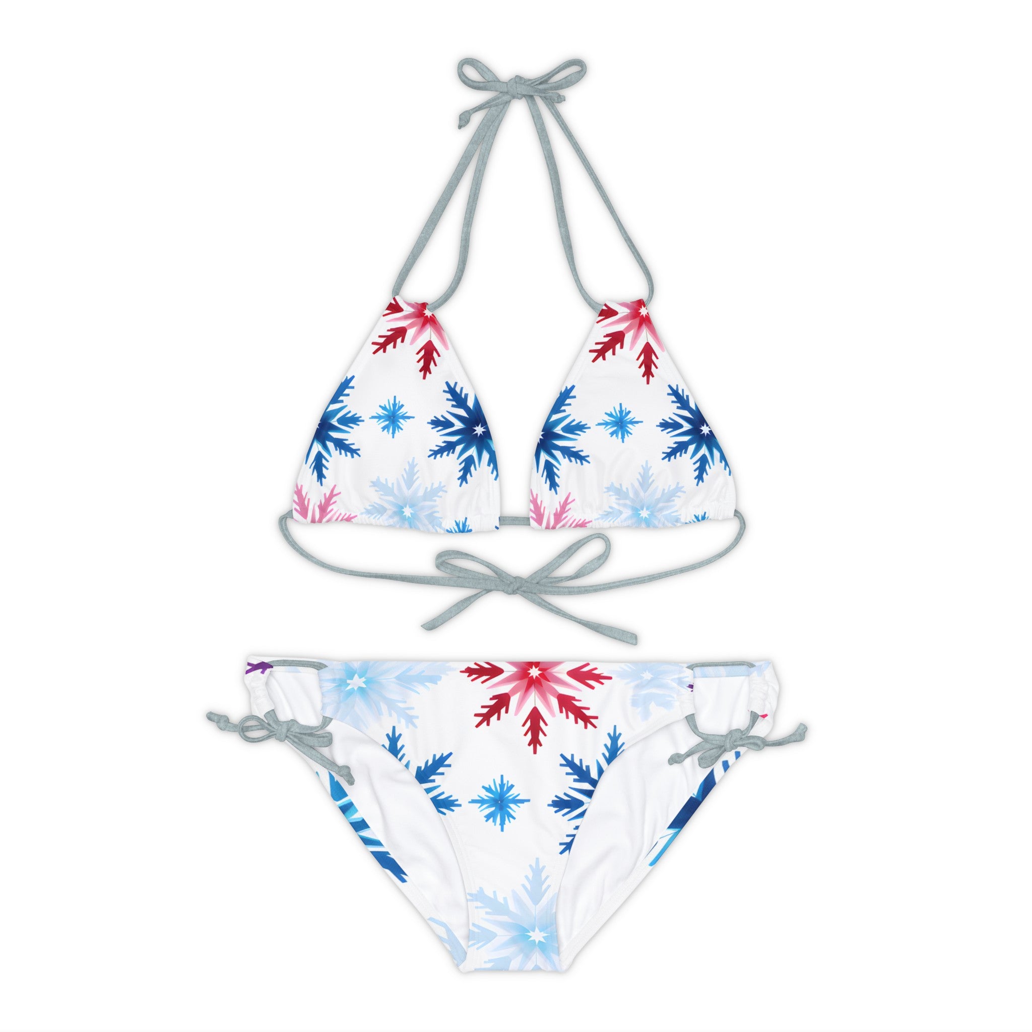 Festival Gear - All Over Prints - Women's Colorado Snowflakes Strappy Bikini - Acid Daddy