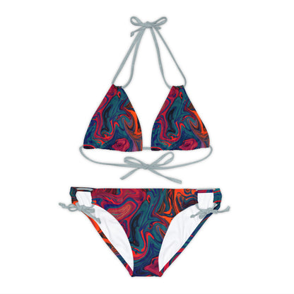 All Over Prints - Women's Painted Trip Strappy Bikini - Acid Daddy