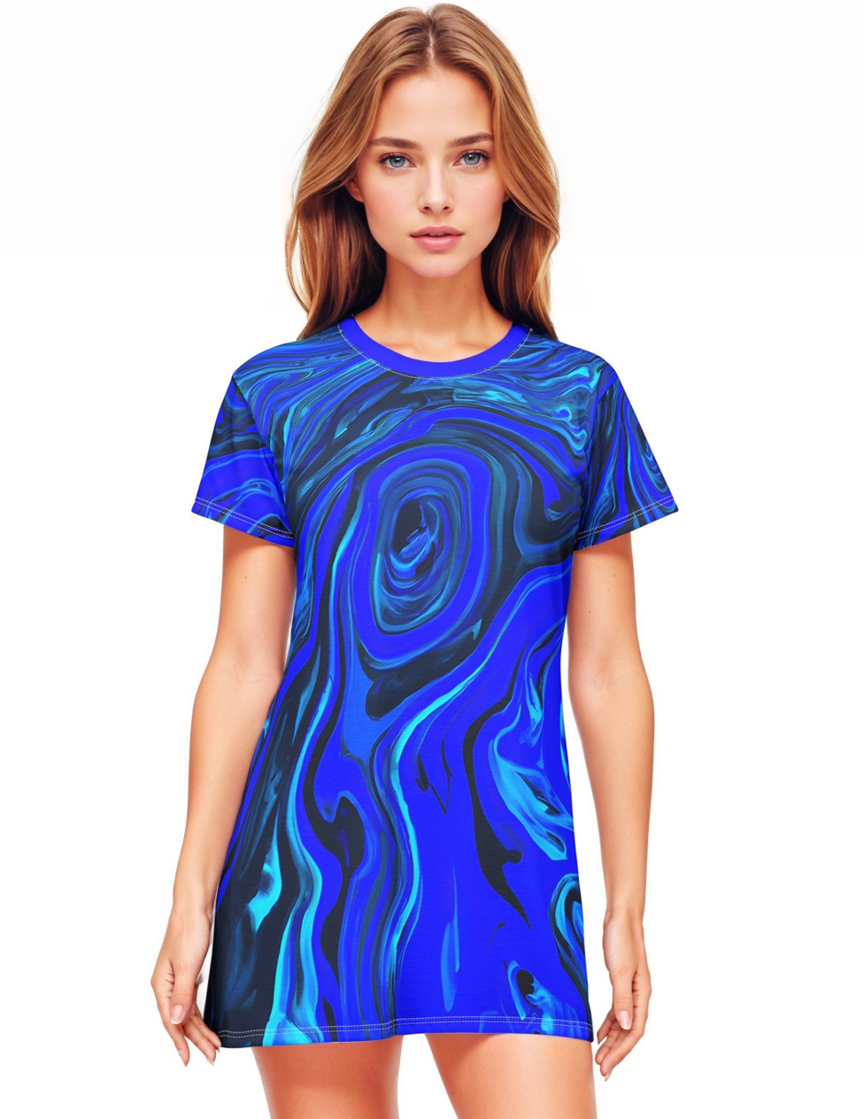 T - Shirt Dresses - Liquid Blue Ice T - Shirt Dress - Acid Daddy