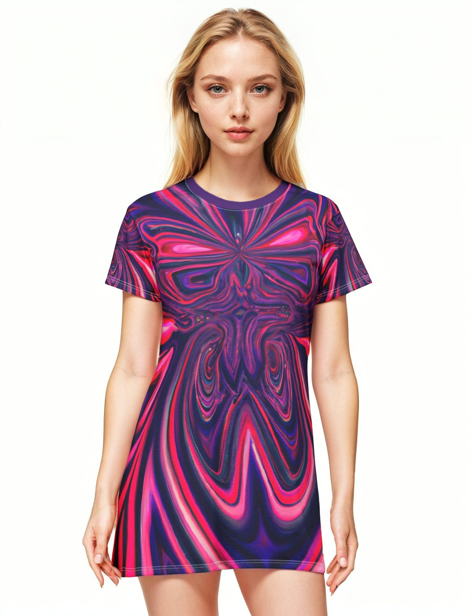 Festival Dresses - Pink Alien T - Shirt Dress - Acid Daddy