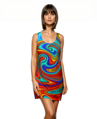 All Over Prints - Blue Mirage Racerback Dress - Acid Daddy