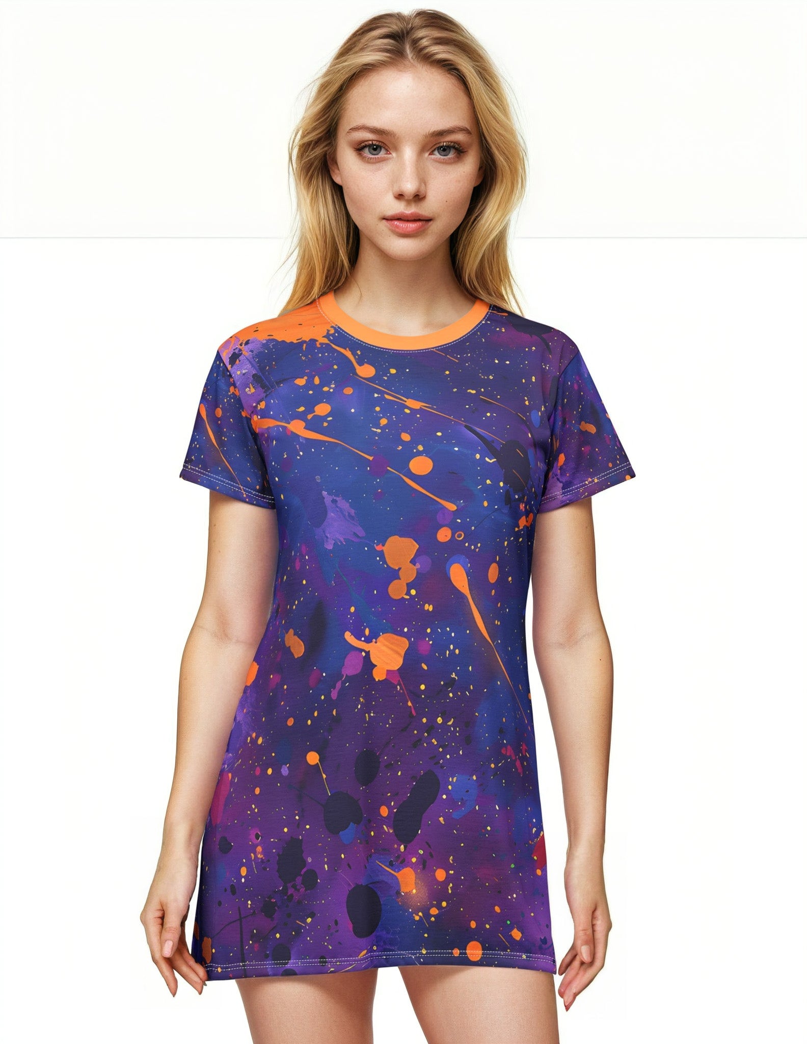 Festival Dresses - Violet Gold Midnight T - Shirt Dress - Acid Daddy