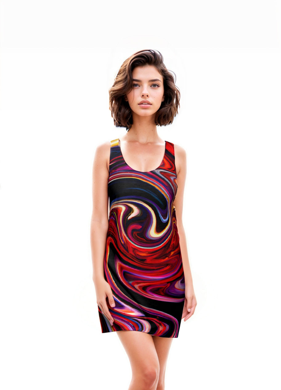 All Over Prints - Women's Infinity Red Racerback Dress - Acid Daddy