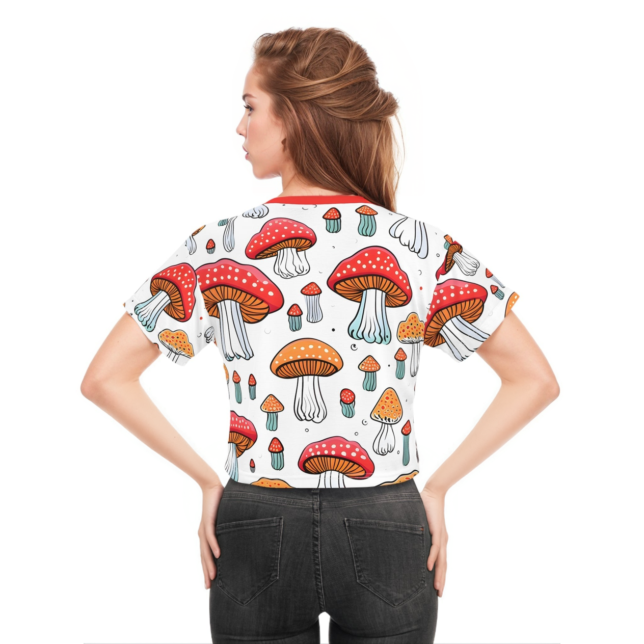 Crop Top Tees - Women's Mushroom Pie Crop Top Tee - Acid Daddy