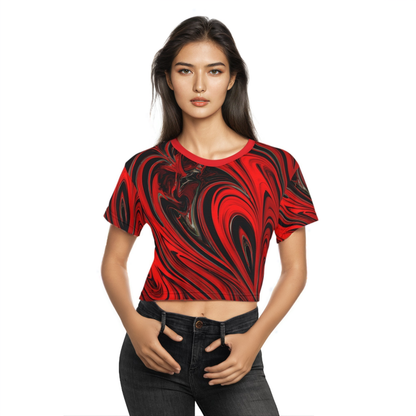 Crop Top Tees - Women's Raging Heart Crop Top Tee - Acid Daddy