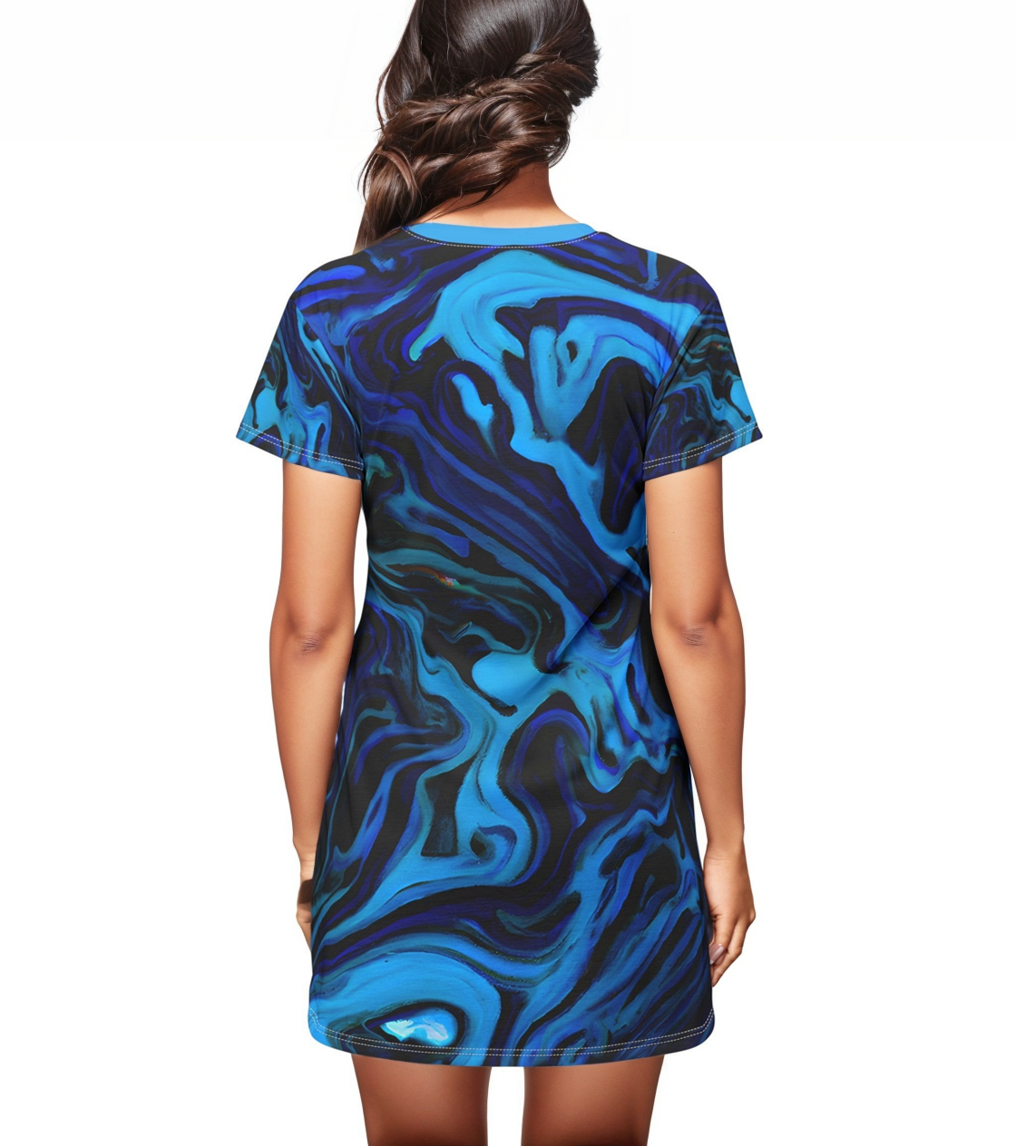 T - Shirt Dresses - Azure Cascade T - Shirt Dress - Acid Daddy