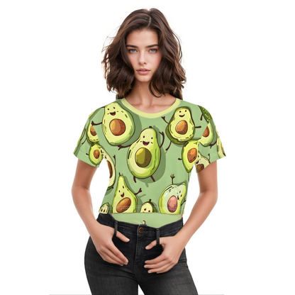 Crop Top Tees - Women's Avocado Jig Crop Top Tee - Acid Daddy