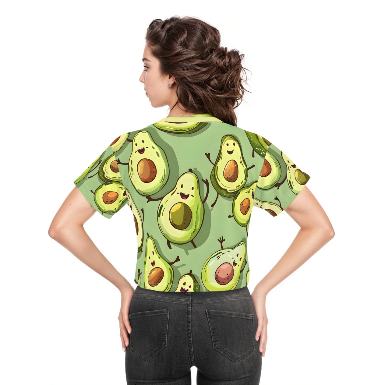 Crop Top Tees - Women's Avocado Jig Crop Top Tee - Acid Daddy