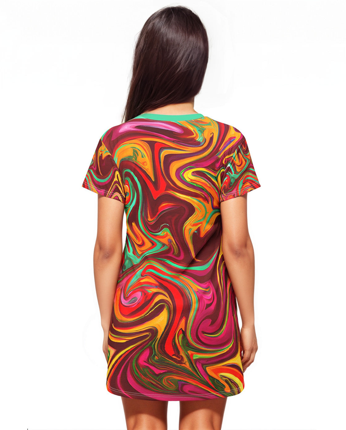 All Over Prints - Hawaiian Breeze T - Shirt Dress - Acid Daddy