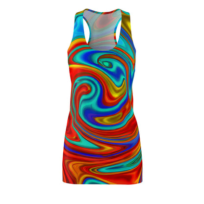 All Over Prints - Blue Mirage Racerback Dress - Acid Daddy