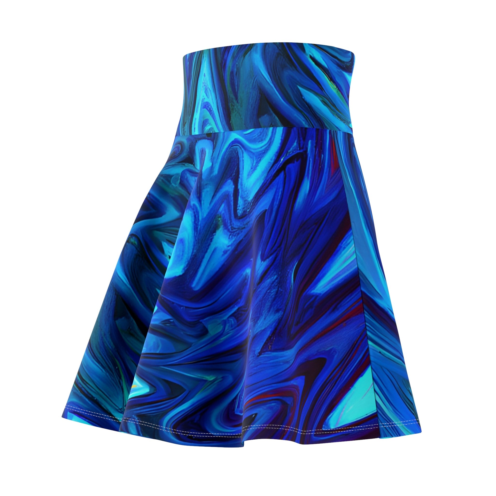 All Over Prints - Blue Vortex Skater Skirt - Acid Daddy