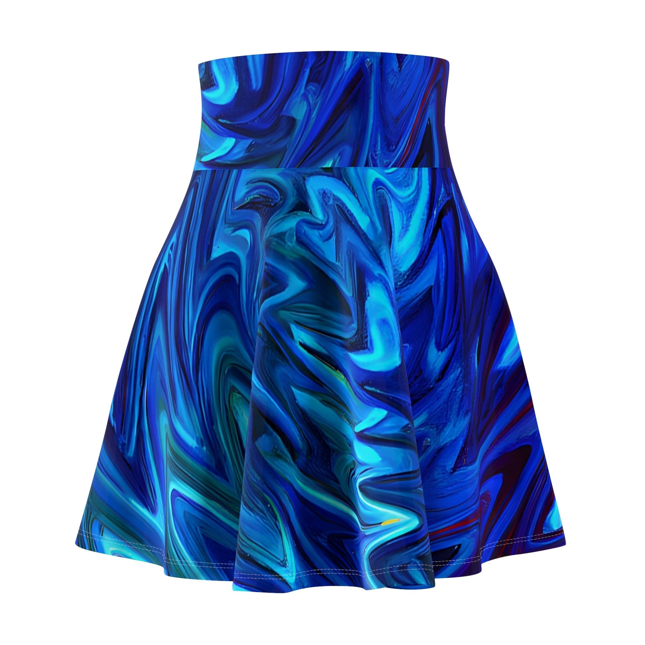 All Over Prints - Blue Vortex Skater Skirt - Acid Daddy