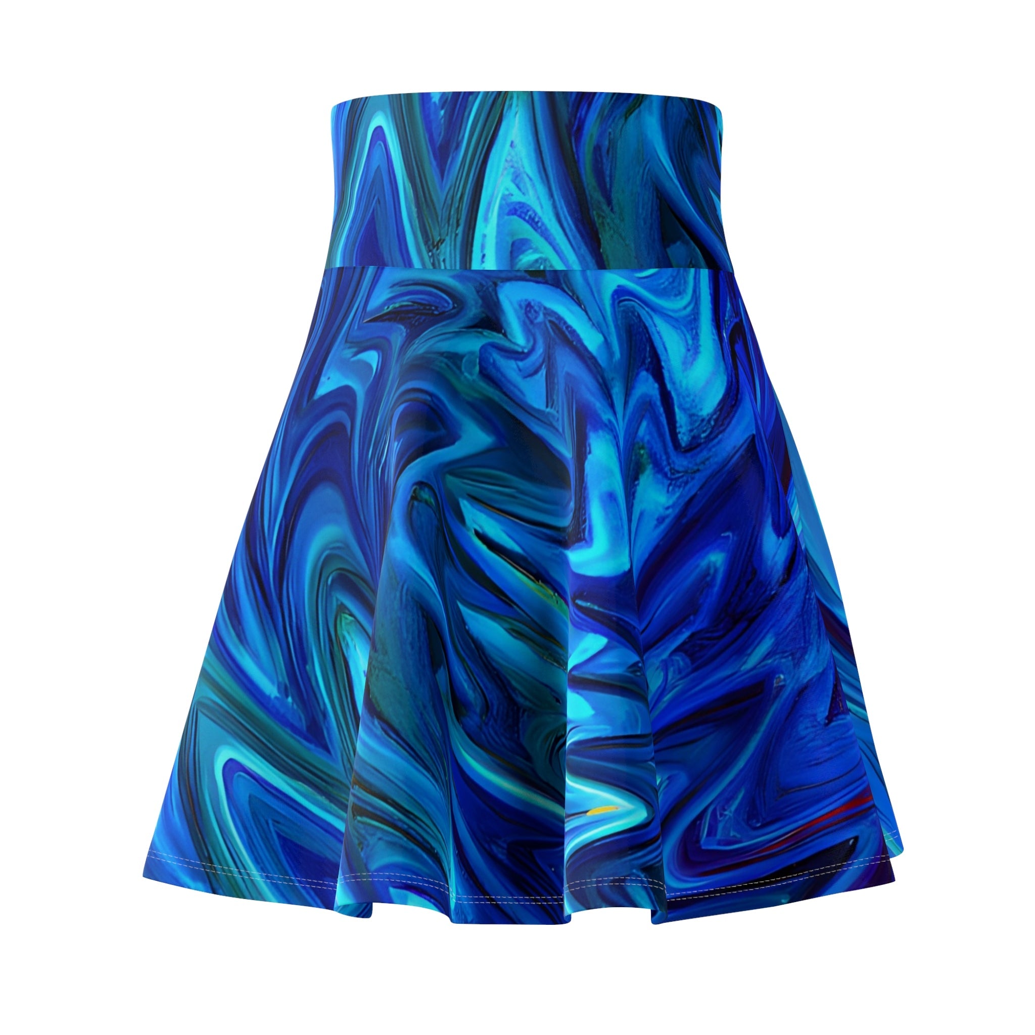 All Over Prints - Blue Vortex Skater Skirt - Acid Daddy